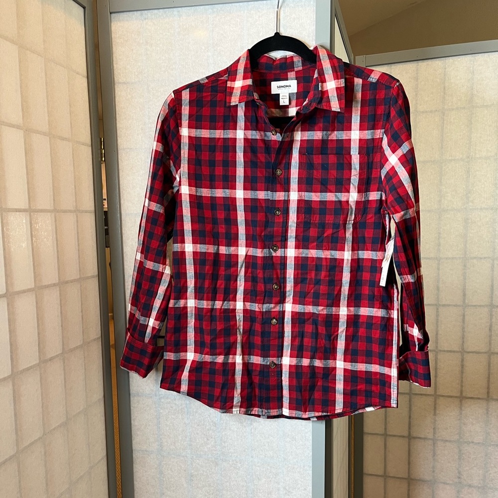 NWT Boys Sonoma plaid shirt